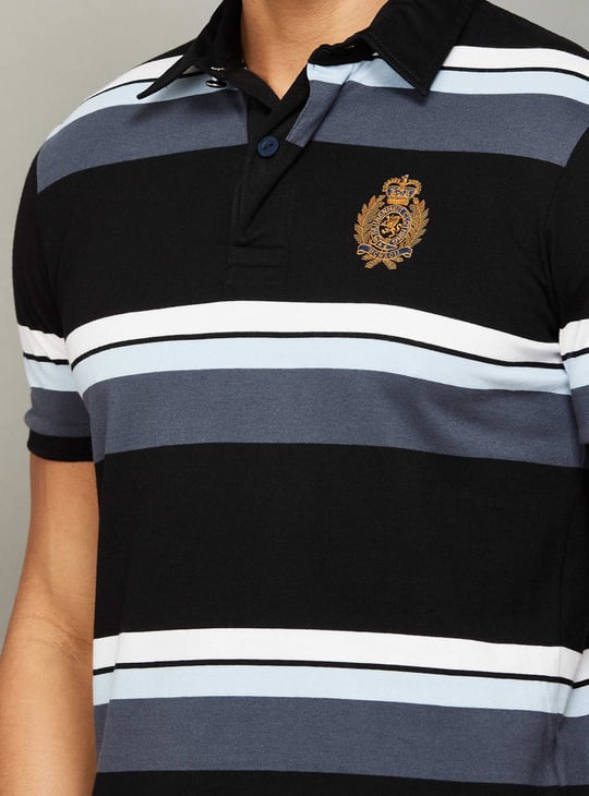 FAHRENHEIT Striped Polo T-shirt