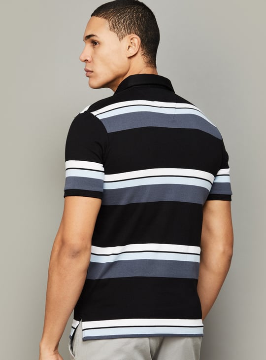 FAHRENHEIT Striped Polo T-shirt