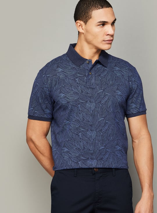 FAHRENHEIT Botanical Print Polo T-shirt
