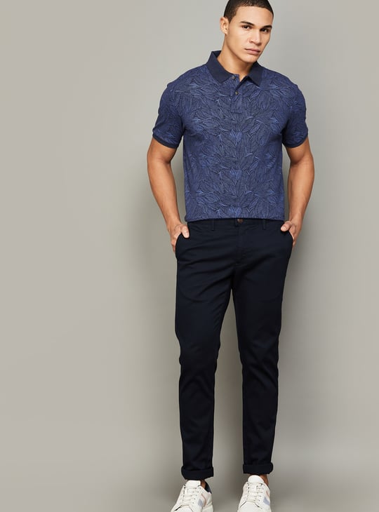 FAHRENHEIT Botanical Print Polo T-shirt