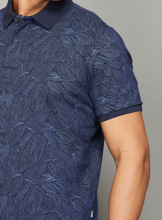 FAHRENHEIT Botanical Print Polo T-shirt