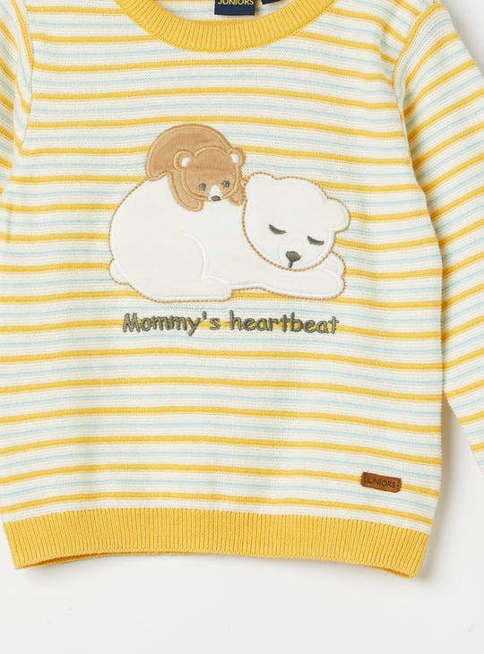 JUNIOR BABY Boys Appliqued Sweater with Joggers