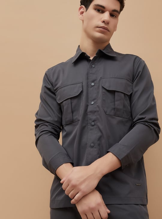CODE Solid Regular Fit Shacket