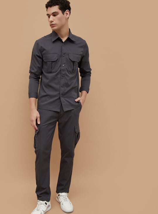 CODE Solid Regular Fit Shacket