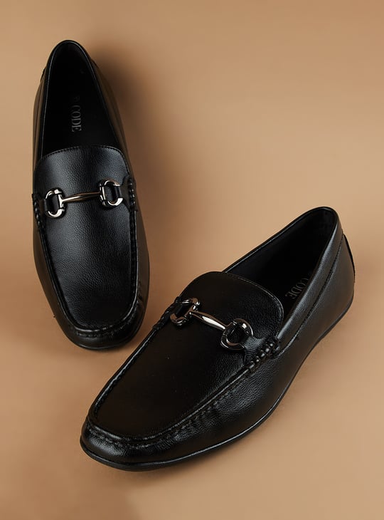 CODE Textured Horsebit Loafers