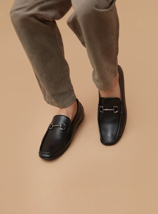 CODE Textured Horsebit Loafers