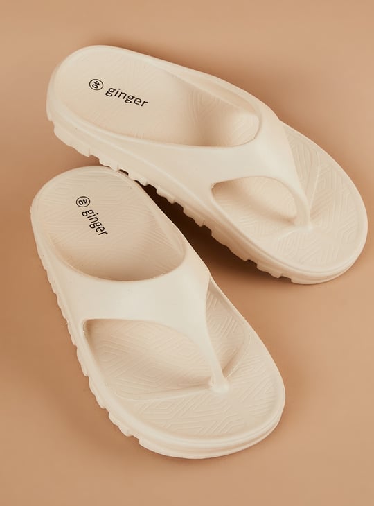 GINGER Solid Flatform Slippers