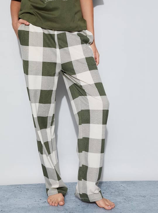 GINGER Checked Elasticated Pyjamas