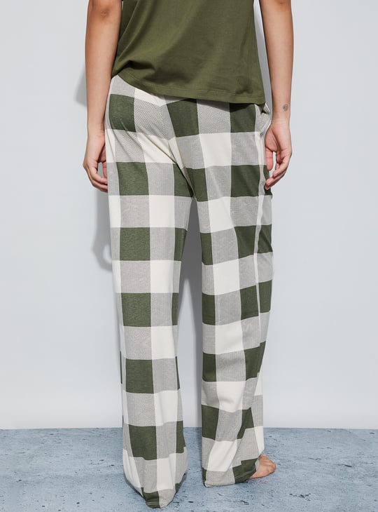 GINGER Checked Elasticated Pyjamas