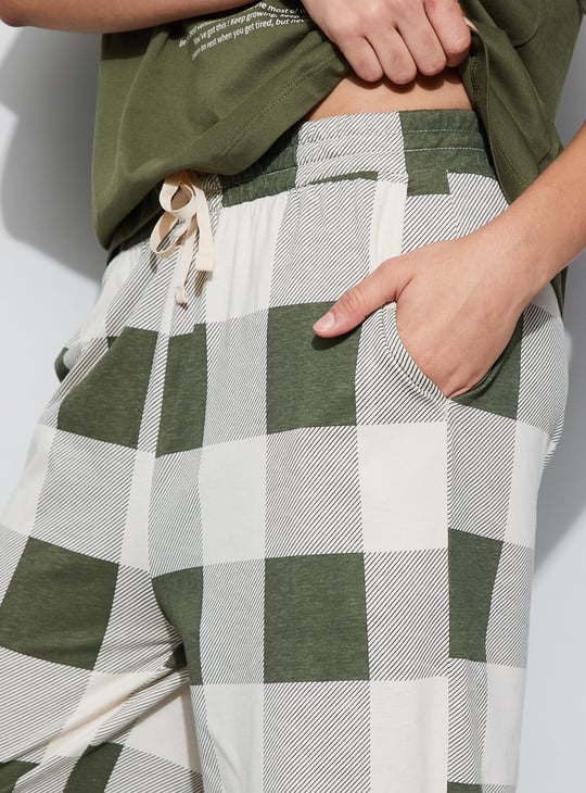 GINGER Checked Elasticated Pyjamas