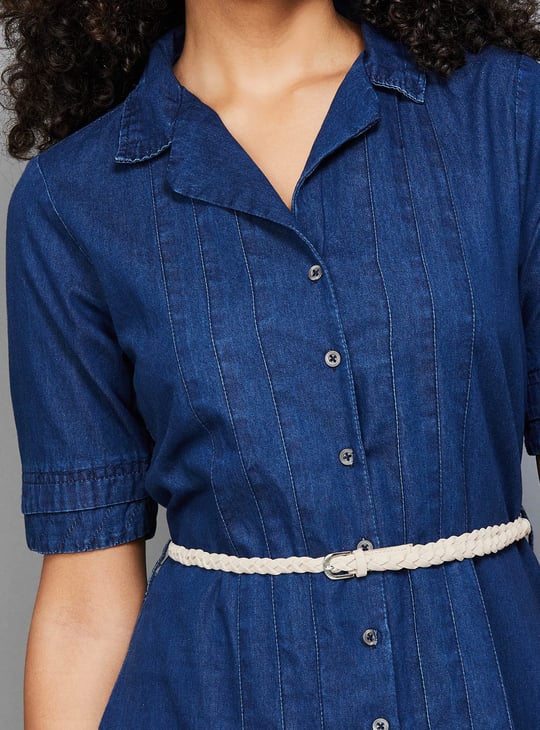 latin quarters denim dress Buy Latin Quarters Women Blue Half Sleeve Denim Dress With Belt (Set of 2) Online