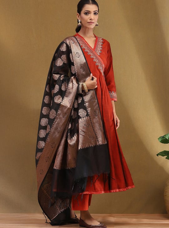 BIBA Embroidered Angrakha Kurta Set