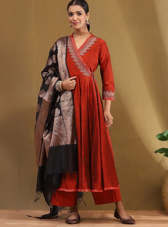 BIBA Embroidered Angrakha Kurta Set