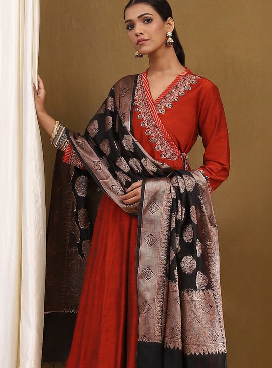 BIBA Embroidered Angrakha Kurta Set