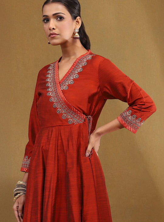 BIBA Embroidered Angrakha Kurta Set