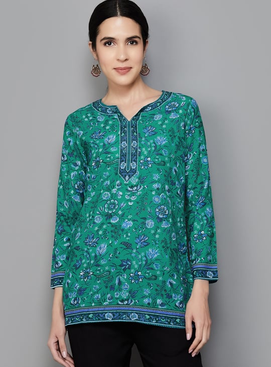 BIBA Floral Printed Straight Short Kurti