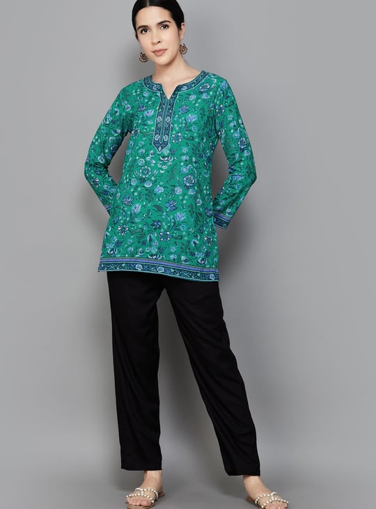 BIBA Floral Printed Straight Short Kurti