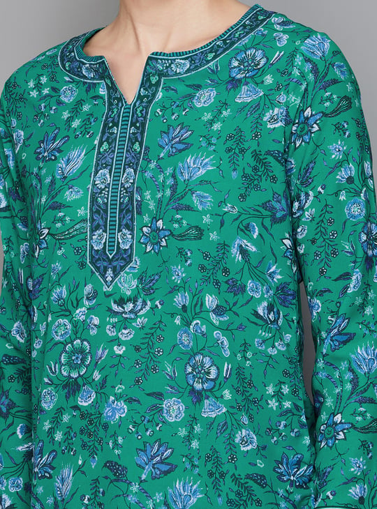 BIBA Floral Printed Straight Short Kurti