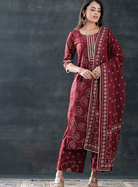 LIBAS Bandhani Print Straight Kurta Set