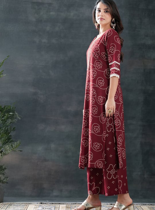 LIBAS Bandhani Print Straight Kurta Set