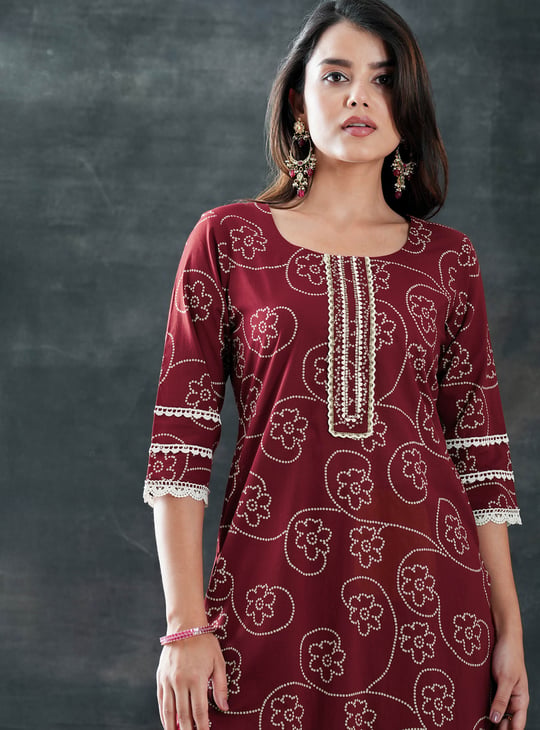LIBAS Bandhani Print Straight Kurta Set