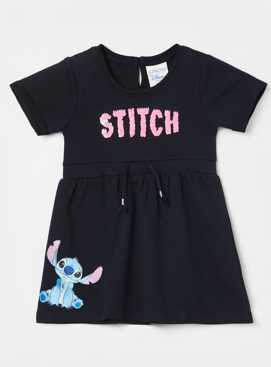 JUNIORS Girls Stitch Sequinned Fit & Flare Dress