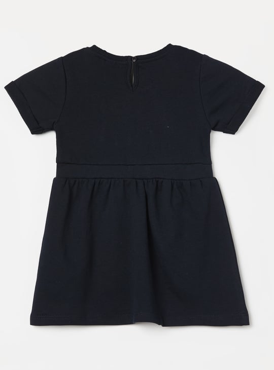 JUNIORS Girls Stitch Sequinned Fit & Flare Dress