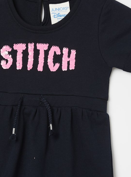 JUNIORS Girls Stitch Sequinned Fit & Flare Dress