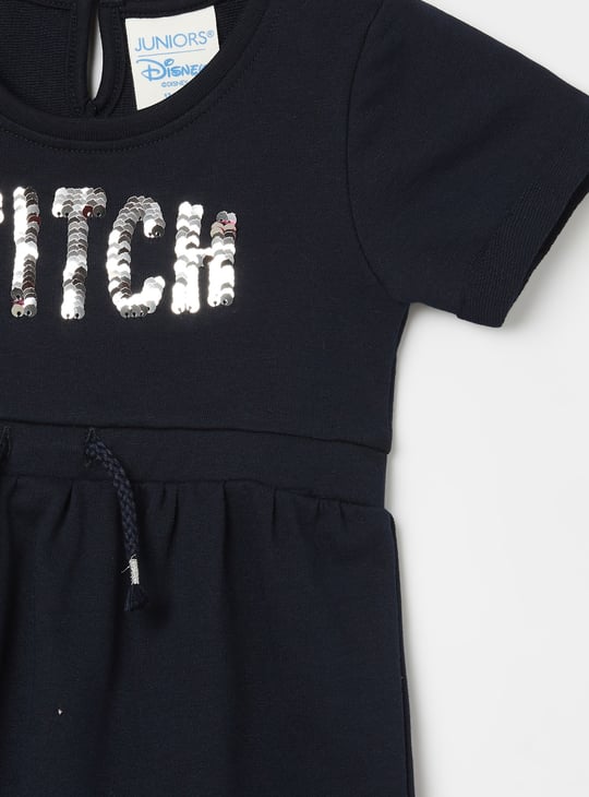JUNIORS Girls Stitch Sequinned Fit & Flare Dress