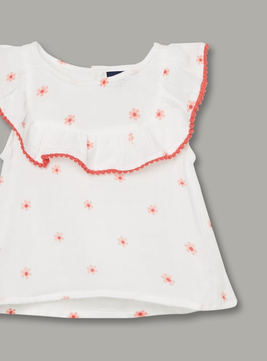 JUNIORS Girls Floral Print Top with Shorts