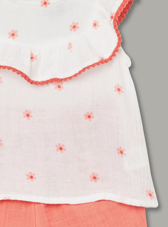 JUNIORS Girls Floral Print Top with Shorts