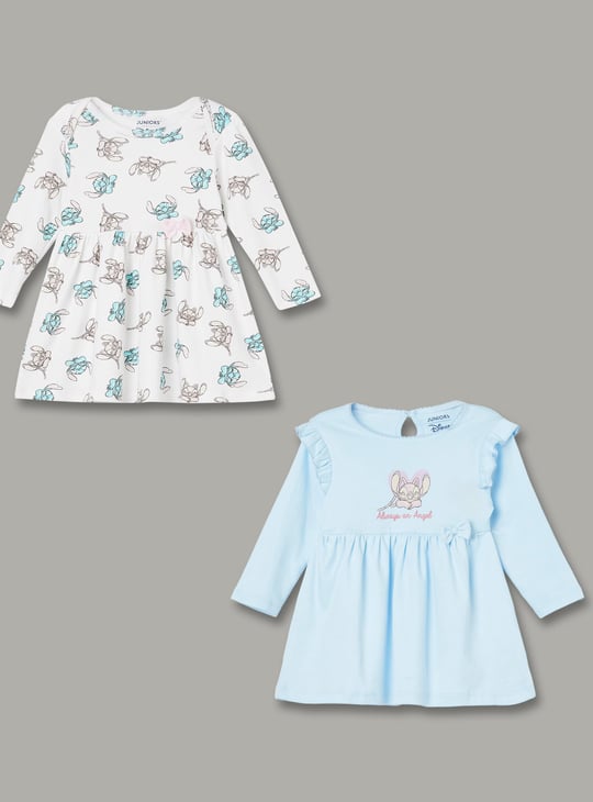 JUNIOR BABY Girls Stitch Print A-line Dress