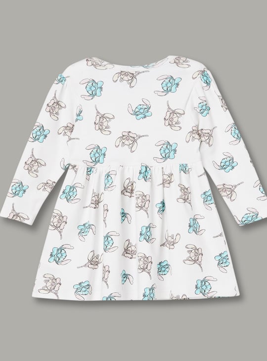 JUNIOR BABY Girls Stitch Print A-line Dress
