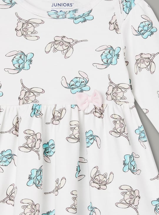JUNIOR BABY Girls Stitch Print A-line Dress