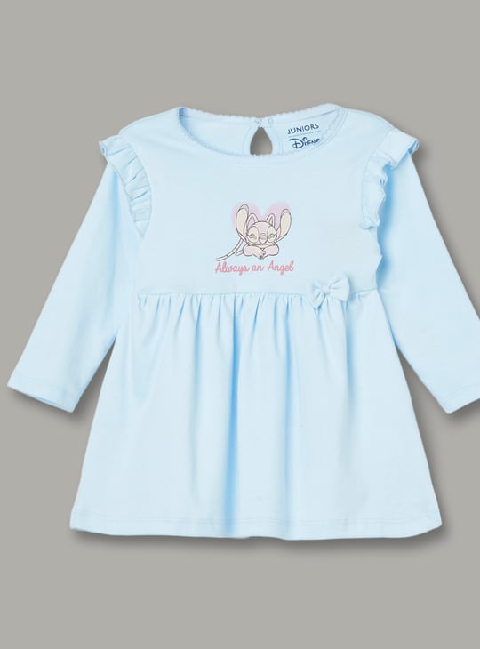JUNIOR BABY Girls Stitch Print A-line Dress