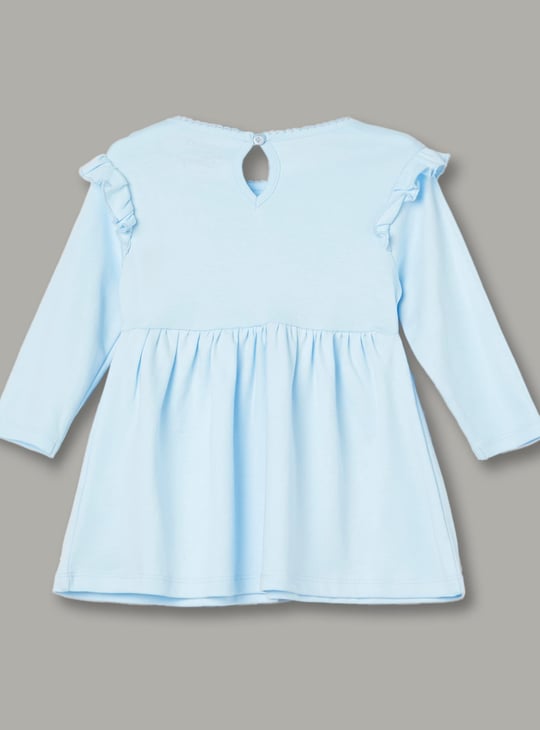 JUNIOR BABY Girls Stitch Print A-line Dress