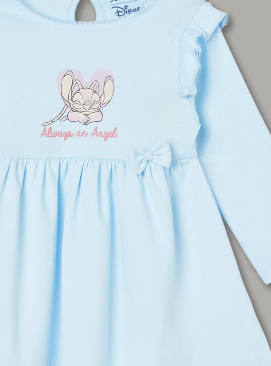 JUNIOR BABY Girls Stitch Print A-line Dress
