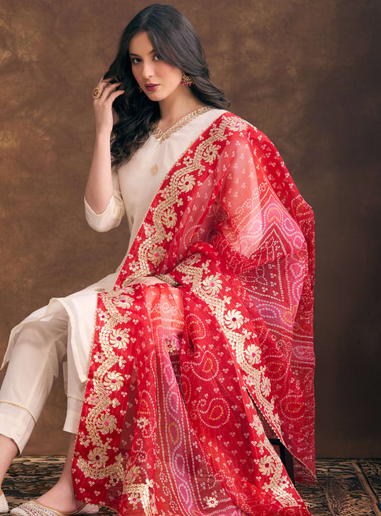 FASHOR Embroidered Straight Kurta Set
