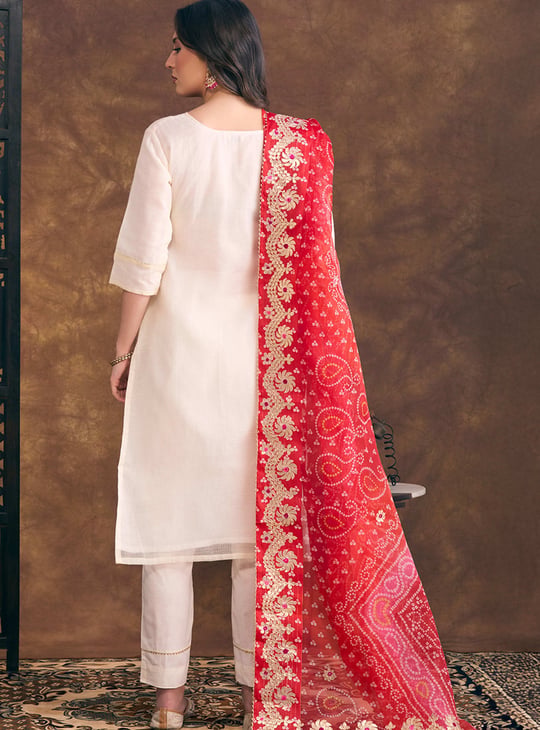 FASHOR Embroidered Straight Kurta Set