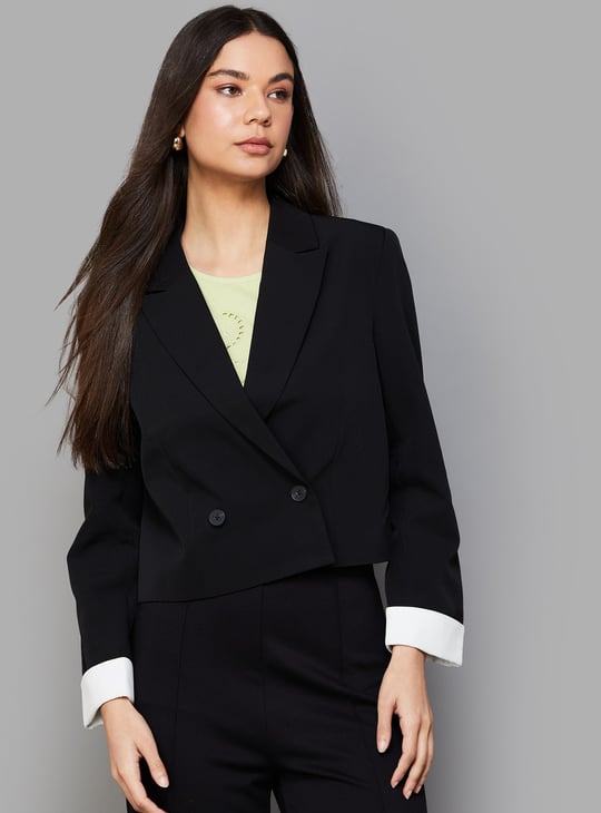ONLY Solid Double-Breasted Blazer