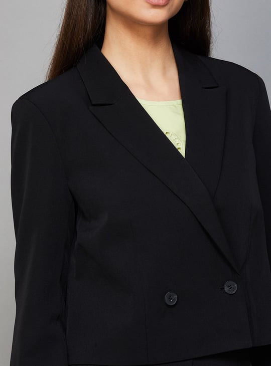 ONLY Solid Double-Breasted Blazer