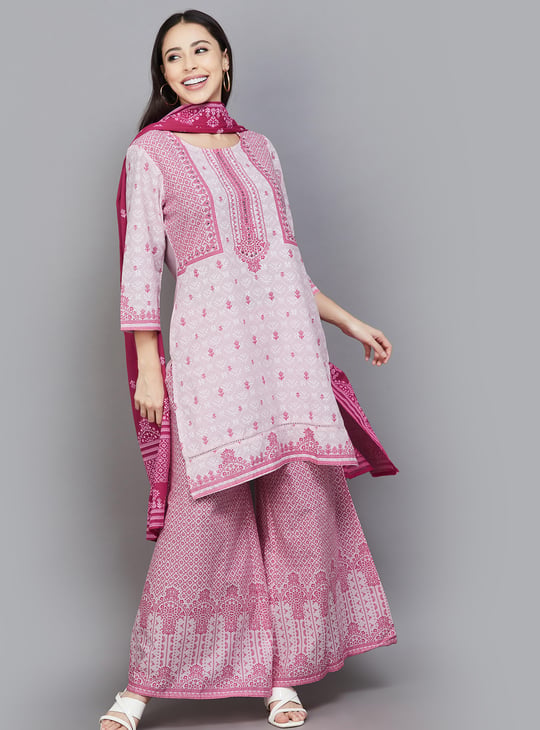 JUNIPER Printed Straight Kurta Set