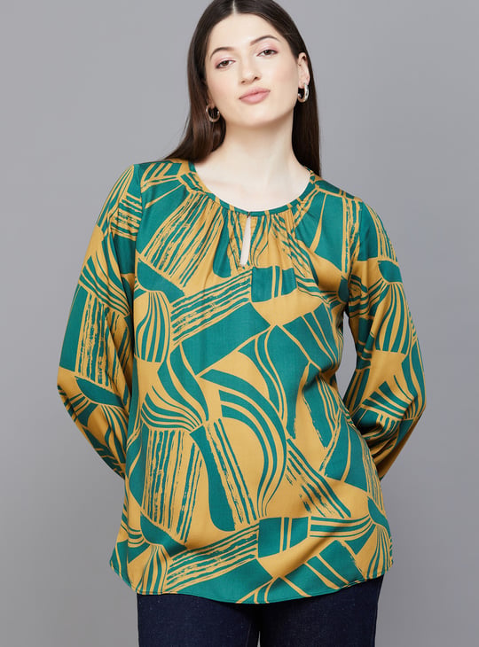 AND Printed Blouson Top