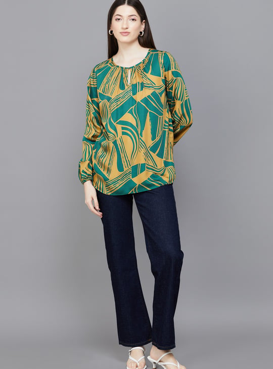 AND Printed Blouson Top