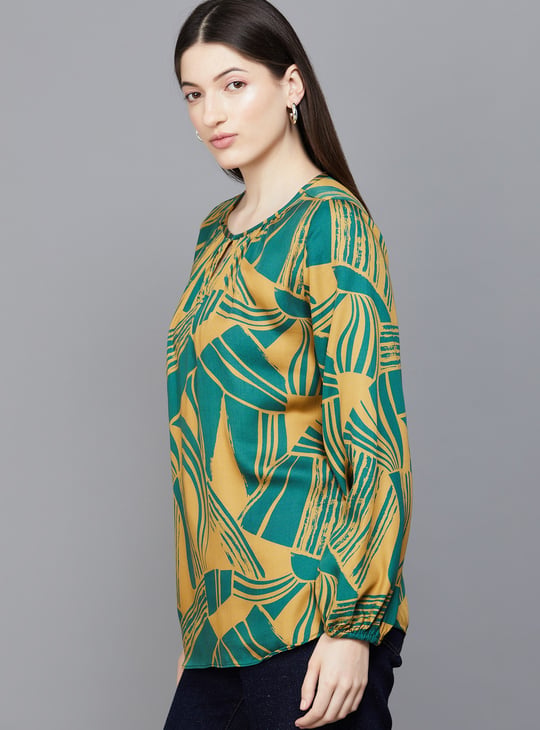 AND Printed Blouson Top
