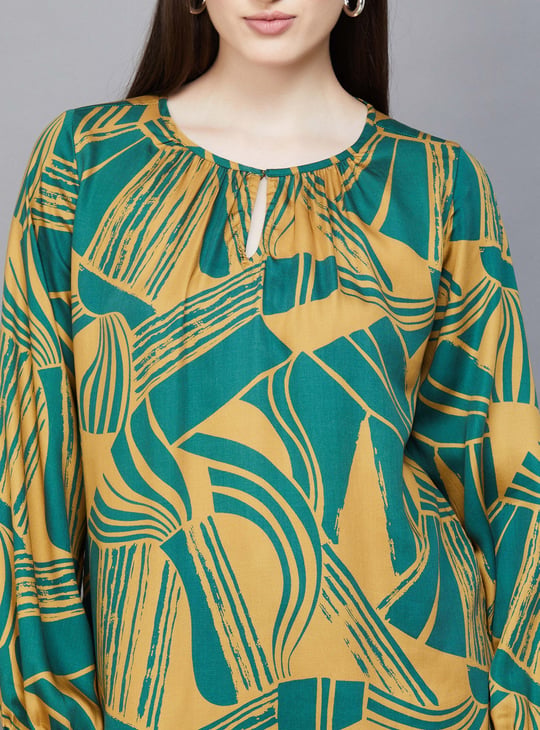 AND Printed Blouson Top