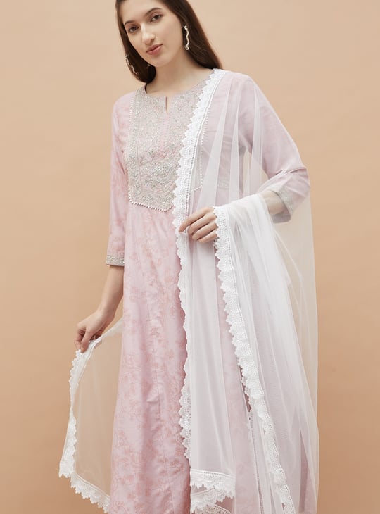 MELANGE Lace Border Dupatta