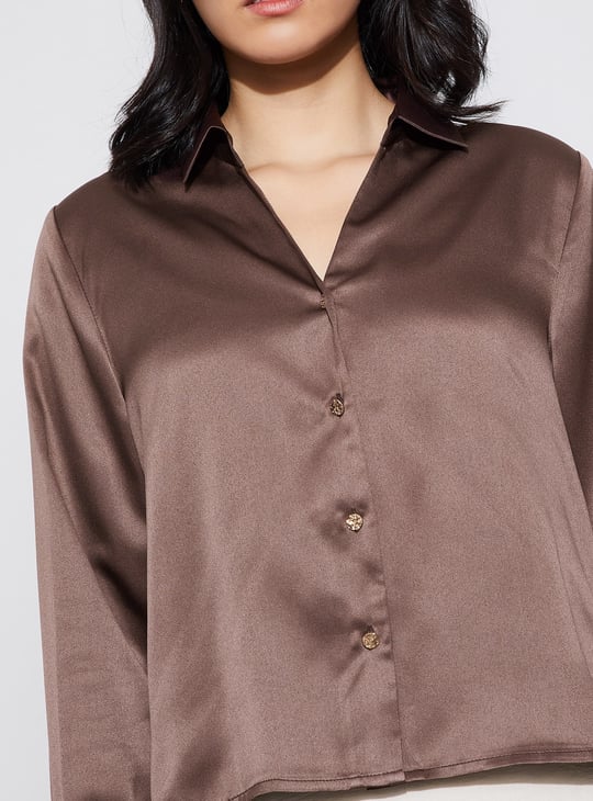 CODE Solid Satin Shirt