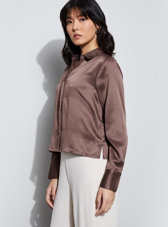CODE Solid Satin Shirt