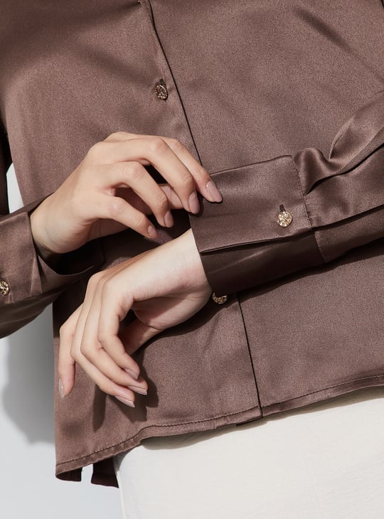 CODE Solid Satin Shirt